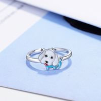 Cute Dog Copper Epoxy Adjustable Ring main image 3