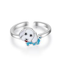Cute Dog Copper Epoxy Adjustable Ring main image 4