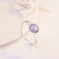 Wholesale Simple Style Round Copper Plating Inlay Opal Open Rings main image 3