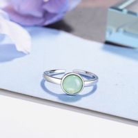 Wholesale Simple Style Round Copper Plating Inlay Opal Open Rings main image 4