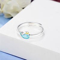 Wholesale Cute Whale Copper Stoving Varnish Silver Plated Adjustable Ring main image 3