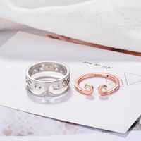 Simple Style Hoop Spell Copper Plating Adjustable Ring main image 6