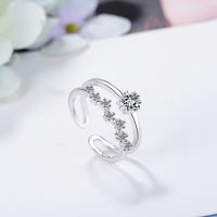 Wholesale Simple Style Star Copper Inlay White Gold Plated Zircon Open Rings main image 4