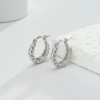 Ins Style 925 Sterling Silver Twist Half Circle C Shape Ear Clips Earrings Personality Design European And American Industrial Style Quality Earrings main image 7