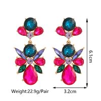 Retro Ethnic Style Flower Rhinestone Inlay Artificial Gemstones Women's Drop Earrings main image 4
