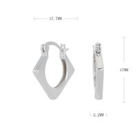 1 Pair Simple Style Streetwear U Shape Metal Sterling Silver Hoop Earrings sku image 1