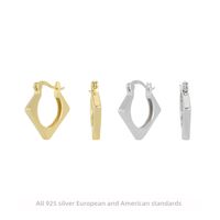 1 Pair Simple Style Streetwear U Shape Metal Sterling Silver Hoop Earrings main image 1