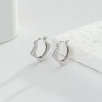 1 Pair Simple Style Streetwear U Shape Metal Sterling Silver Hoop Earrings main image 5