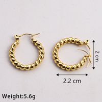 1 Pair Casual Classic Style Commute U Shape Twist Plating 304 Stainless Steel 18K Gold Plated Earrings main image 3
