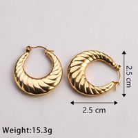 1 Pair Casual Classic Style Commute U Shape Twist Plating 304 Stainless Steel 18K Gold Plated Earrings main image 4