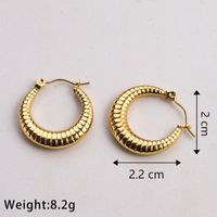 1 Pair Casual Classic Style Commute U Shape Twist Plating 304 Stainless Steel 18K Gold Plated Earrings main image 6