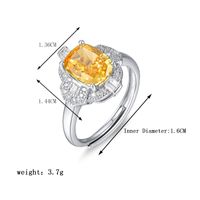 Elegant Shiny Oval Sterling Silver Plating Inlay High Carbon Diamond Silver Plated Open Rings main image 2