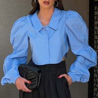 Women's Blouse Long Sleeve Blouses Popover Casual Elegant Solid Color main image 6