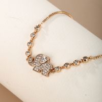 Cartoon Style Xuping Simple Style Elephant 18k Gold Plated Artificial Diamond Alloy Wholesale Bracelets main image 3