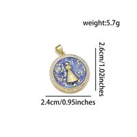 1 Piece 24*26mm Copper Zircon 18K Gold Plated Round Tower Polished Pendant sku image 2