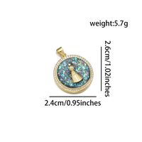 1 Pièce 24*26mm Le Cuivre Zircon Plaqué Or 18K Rond La Tour Brillant Pendentif sku image 1