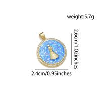 1 Piece 24*26mm Copper Zircon 18K Gold Plated Round Tower Polished Pendant sku image 4