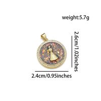 1 Piece 24*26mm Copper Zircon 18K Gold Plated Round Tower Polished Pendant sku image 3