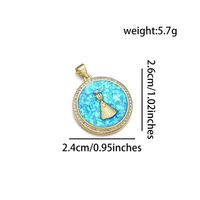 1 Piece 24*26mm Copper Zircon 18K Gold Plated Round Tower Polished Pendant sku image 5