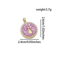 1 Piece 24*26mm Copper Zircon 18K Gold Plated Round Tower Polished Pendant sku image 6