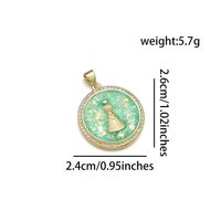 1 Piece 24*26mm Copper Zircon 18K Gold Plated Round Tower Polished Pendant sku image 7