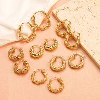 1 Pair Casual Classic Style Commute Twist Plating 304 Stainless Steel 18K Gold Plated Earrings main image 1