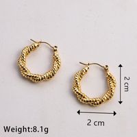 1 Pair Casual Classic Style Commute Twist Plating 304 Stainless Steel 18K Gold Plated Earrings main image 2