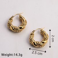 1 Pair Casual Classic Style Commute Twist Plating 304 Stainless Steel 18K Gold Plated Earrings main image 6