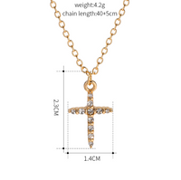 Ins Style Simple Style Cross Alloy Plating Inlay Zircon 18k Gold Plated Women's Pendant Necklace sku image 1