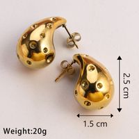 1 Pair Casual Solid Color Plating 304 Stainless Steel 18K Gold Plated Ear Studs main image 3