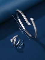 Simple Style Shiny Water Droplets Copper Inlay Zircon Rhodium Plated Rings Bracelets sku image 1