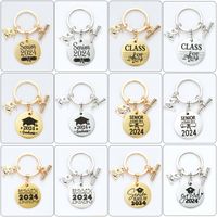 Preppy Style Simple Style Letter Number Stainless Steel Keychain main image 3