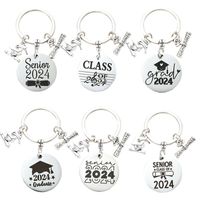 Preppy Style Simple Style Letter Number Stainless Steel Keychain main image 1