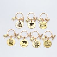 Preppy Style Simple Style Letter Number Stainless Steel Keychain main image 4
