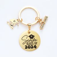 Preppy Style Simple Style Letter Number Stainless Steel Keychain sku image 12