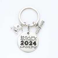 Preppy Style Simple Style Letter Number Stainless Steel Keychain sku image 5