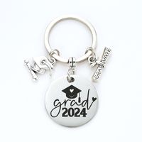Preppy Style Simple Style Letter Number Stainless Steel Keychain sku image 3