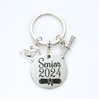 Preppy Style Simple Style Letter Number Stainless Steel Keychain sku image 1