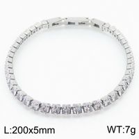 Elegant Glänzend Quadrat Oval Titan Stahl 18 Karat Vergoldet Zirkon Armbänder In Masse sku image 7