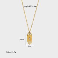 304 Stainless Steel 18K Gold Plated Simple Style Plating Palm Opal Pendant Necklace main image 2