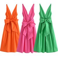Women's Regular Dress Streetwear V Neck Sleeveless Solid Color Maxi Long Dress Holiday Street main image 1