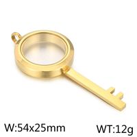 1 Piece Stainless Steel 18K Gold Plated Key sku image 1