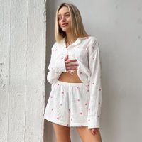 Zuhause Frau Süss Herzform Baumwolle Shorts-sets Pyjama Sets main image 1