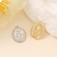 Elegant Retro Round Flower Copper Plating Copper 18k Gold Plated White Gold Plated Jewelry Accessories main image 6