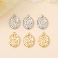 Elegant Retro Round Flower Copper Plating Copper 18k Gold Plated White Gold Plated Jewelry Accessories main image 5