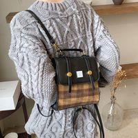 Small Lattice Casual School Daily Women's Backpack sku image 1