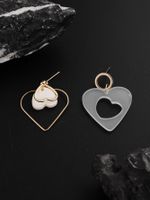 1 Pair Lady Heart Shape Arylic Alloy Drop Earrings main image 5