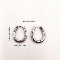 1 Pair Simple Style Solid Color Stainless Steel Earrings main image 4