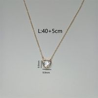 Glass Copper Simple Style Plating Heart Shape Necklace sku image 2
