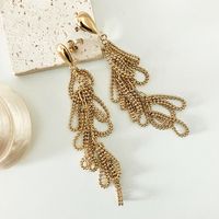 1 Pair Elegant Lady Streetwear Tassel Plating 304 Stainless Steel 14K Gold Plated Drop Earrings main image 1